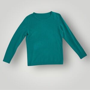 J.Crew Tippi Sweater Women's Cashmere Crewneck Teal Button Cuff Size Small